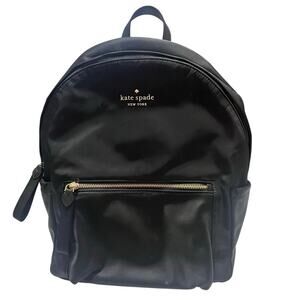 Black Kate Spade Medium Backpack Purse Nylon Minimal Chic Everyday Bag